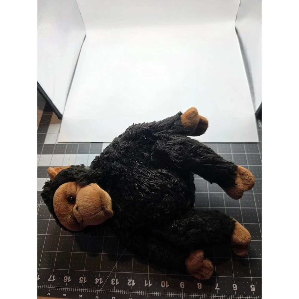 Aurora Chimpanzee Plush Black Tan Realistic Monkey Stuffed Animal 8x10in